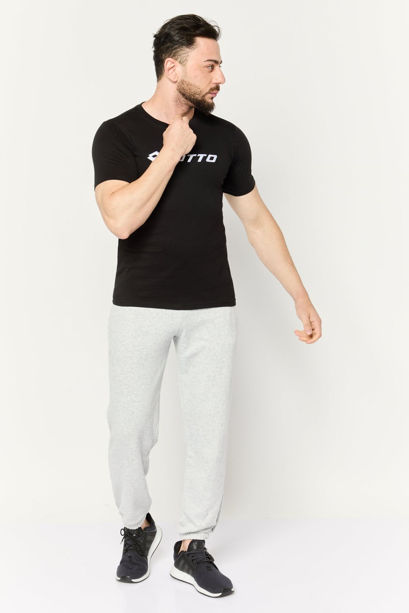 LOTTO تي شيرت رياضي للرجال بأكمام قصيرة، خارجي، أسود - Image 4