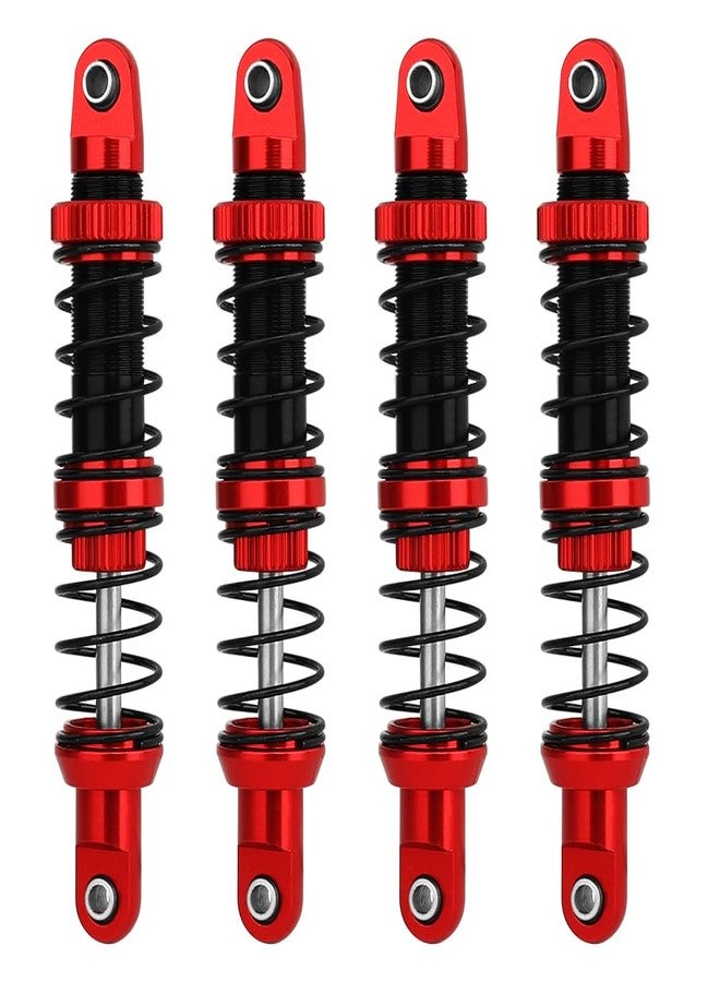 Pothyes RC Threaded Shock Absorber Oil Adjustable Damper Set with Springs for 1/10 RCTruck Crawler Axial SCX10 I II III Capra TRX4 D90 Wraith Metal Upgrade Part (red-black, 80mm) - Image 1