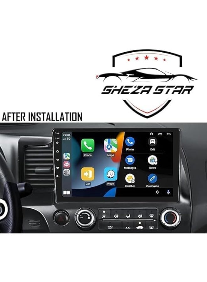 SHEZA STAR Android Car Stereo for Honda Civic 2006-2011 4GB RAM 64GB ROM Support Carplay, M-Link Wi-Fi BT, Radio GPS, 10 Inch IPS.QLED, Screen with 360D Camera Included - Image 2
