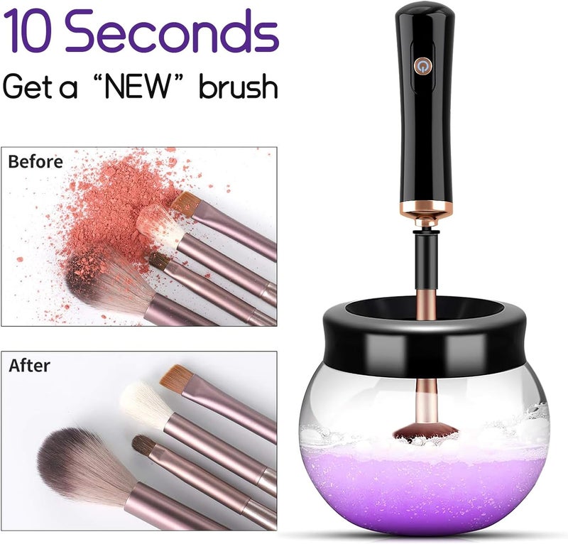 DOTSOG Pro 2019 Upgraded Electric Makeup Brush Cleaner and Dryer, Automatic Brush Spinner for all brushes,Wash and Dry in Seconds,with 8 Size Rubber Collars - Image 2