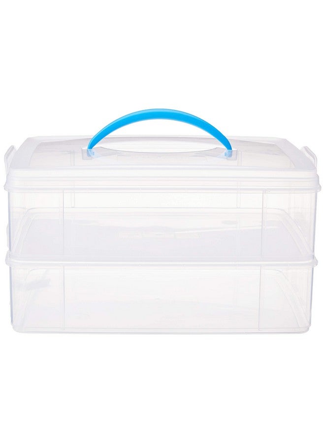 Snapware Snap 'N Stack Portable Storage Bin for Tools and Craft, 14.1 x 10.5-Inch Clear BPA-Free Container, Tool Box with Stackable Trays, Microwave, Freezer and Dishwasher Safe - Image 2