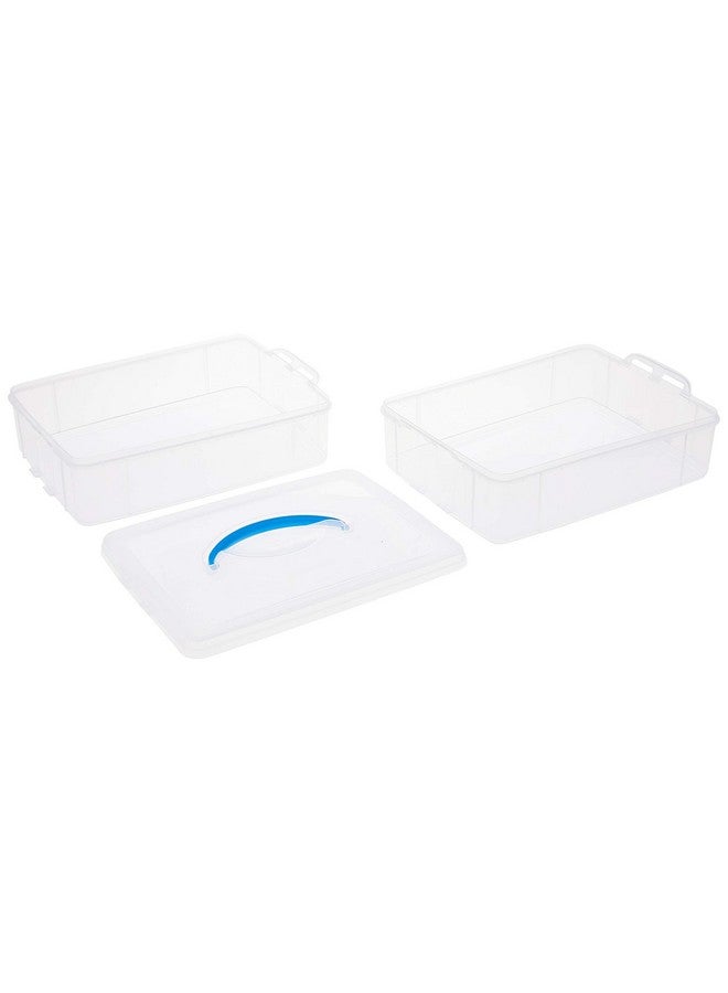 Snapware Snap 'N Stack Portable Storage Bin for Tools and Craft, 14.1 x 10.5-Inch Clear BPA-Free Container, Tool Box with Stackable Trays, Microwave, Freezer and Dishwasher Safe - Image 4