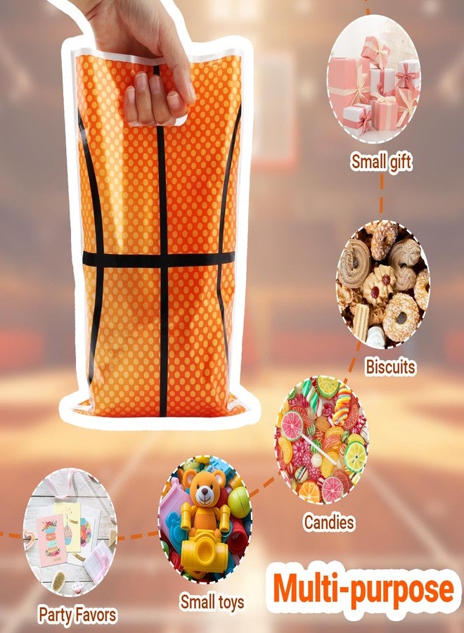 Foyods 30 PCS Basketball Party Favor Bags - Basketball Gift Bags with Handle, Plastic Small Goodie Gift Candy Sport Favor Bag, Reusable Snack Treat Goody Bag for Birthday Sport Theme Party Supplies - Image 4