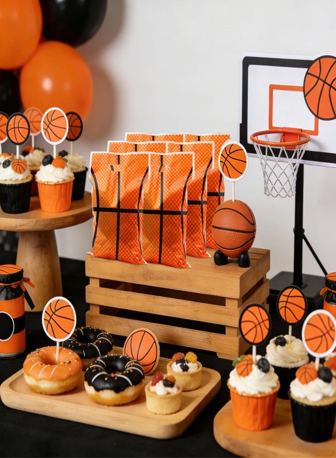 Foyods 30 PCS Basketball Party Favor Bags - Basketball Gift Bags with Handle, Plastic Small Goodie Gift Candy Sport Favor Bag, Reusable Snack Treat Goody Bag for Birthday Sport Theme Party Supplies - Image 3
