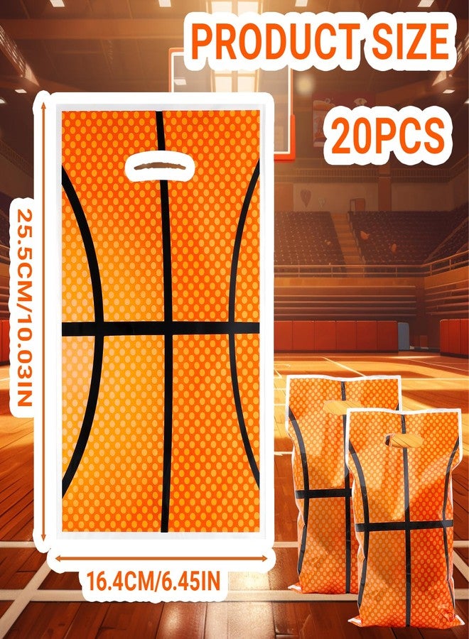Foyods 30 PCS Basketball Party Favor Bags - Basketball Gift Bags with Handle, Plastic Small Goodie Gift Candy Sport Favor Bag, Reusable Snack Treat Goody Bag for Birthday Sport Theme Party Supplies - Image 2