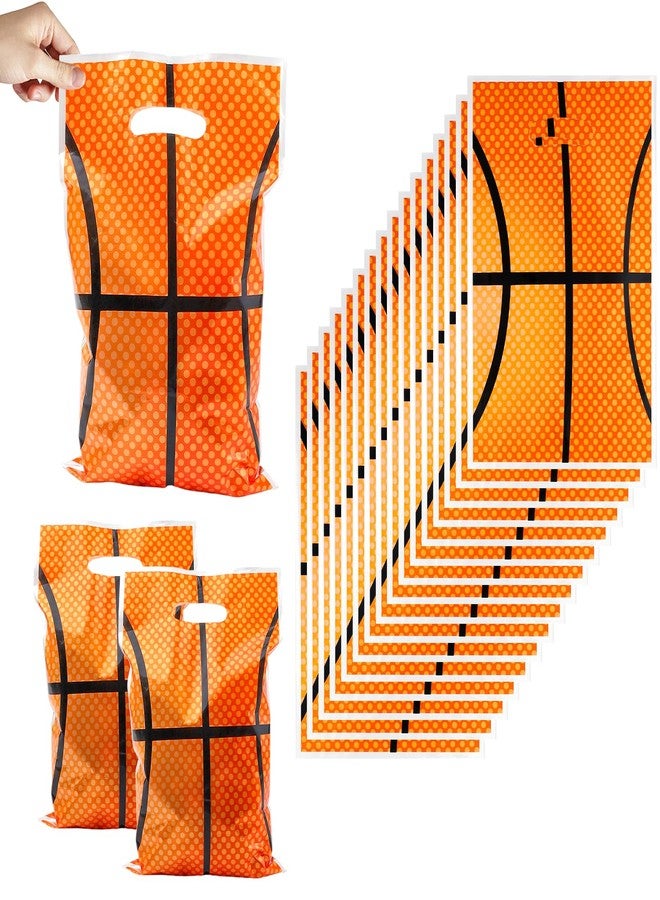 Foyods 30 PCS Basketball Party Favor Bags - Basketball Gift Bags with Handle, Plastic Small Goodie Gift Candy Sport Favor Bag, Reusable Snack Treat Goody Bag for Birthday Sport Theme Party Supplies - Image 1