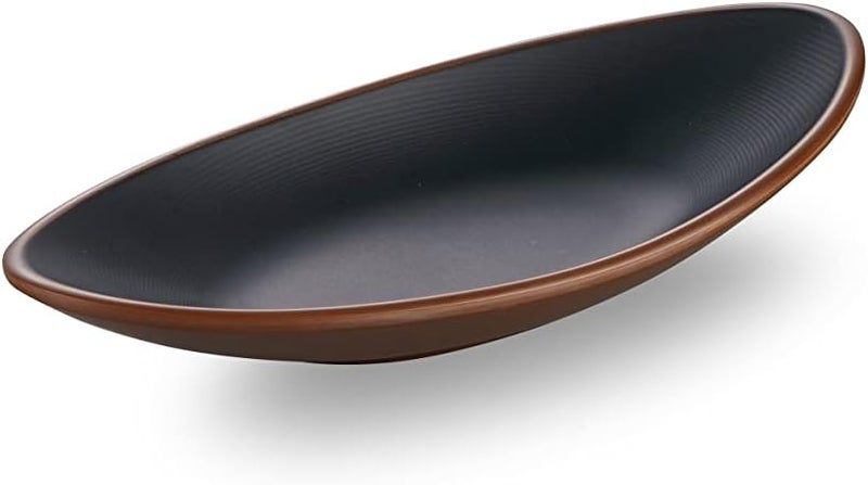 Servewell Melamine Horeca Olive Dish - 22.5x11.5x3.5 cm, Matte Black