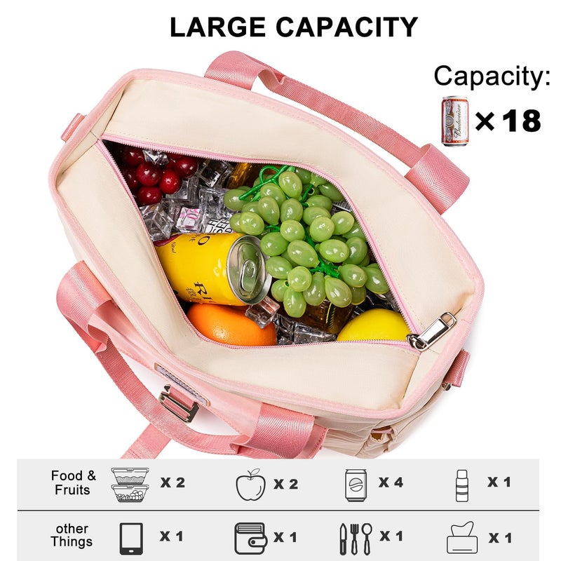 Weitars Insulated Lunch Bag for Men Women,Leak Proof Lunch Box for Work,Extra Large Lunch Tote Bag With Removable Shoulder Strap with Side Pockets,Reusable Lunch Bag For Picnic Hiking - Image 2