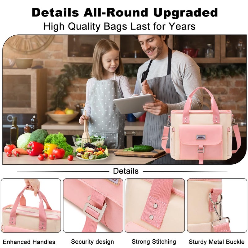 Weitars Insulated Lunch Bag for Men Women,Leak Proof Lunch Box for Work,Extra Large Lunch Tote Bag With Removable Shoulder Strap with Side Pockets,Reusable Lunch Bag For Picnic Hiking - Image 4