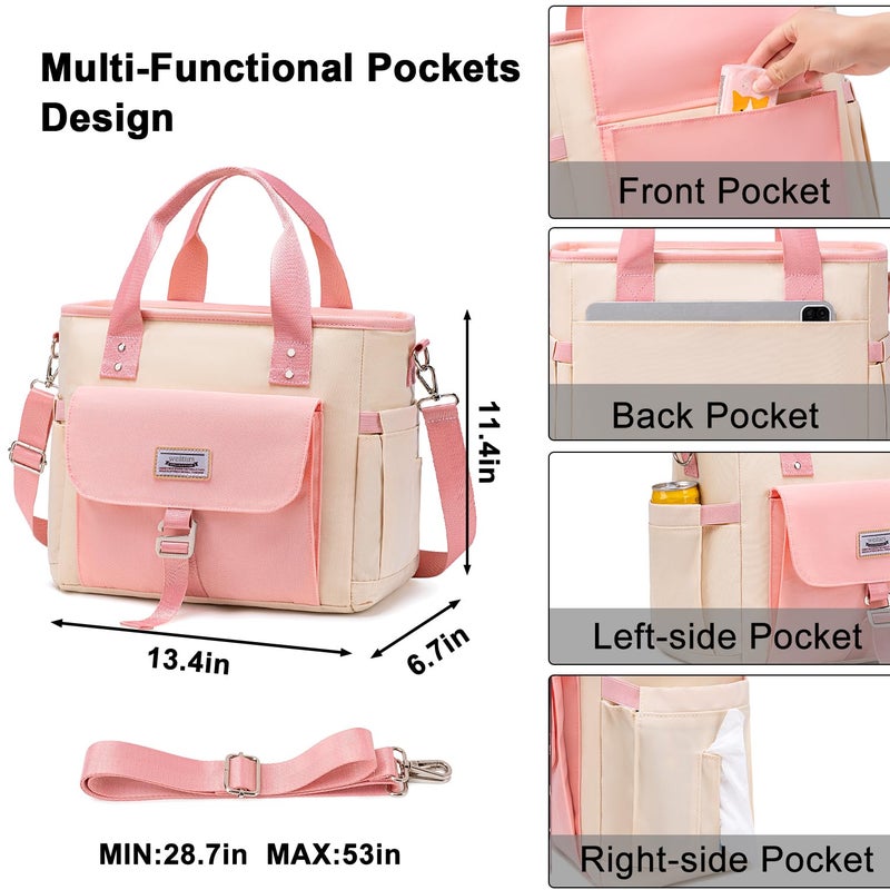 Weitars Insulated Lunch Bag for Men Women,Leak Proof Lunch Box for Work,Extra Large Lunch Tote Bag With Removable Shoulder Strap with Side Pockets,Reusable Lunch Bag For Picnic Hiking - Image 3