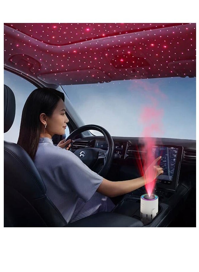 مرطب هواء يدور 360 درجة سعة 280 مل مع إضاءة LED للمنزل والمكتب والسيارة متعدد الألوان - Image 5