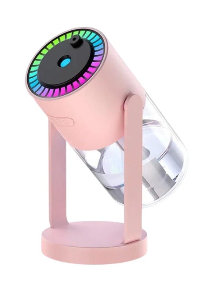 مرطب هواء يدور 360 درجة سعة 280 مل مع إضاءة LED للمنزل والمكتب والسيارة متعدد الألوان - Image 1