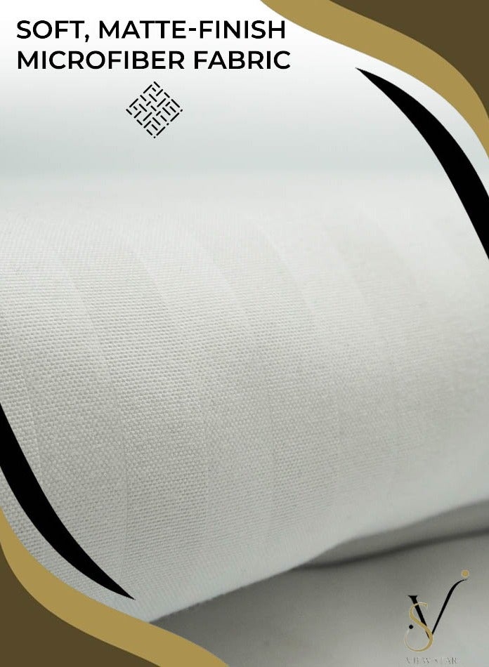 فيوستار طقم مفروشات مخططة فاخرة بحجم كينغ مكون من 4 قطع من Viewstar - غطاء لحاف ناعم مستوحى من الفندق، ملاءة سرير جاهزة وأغطية وسائد - ملاءة سرير أنيقة كبيرة الحجم للراحة - Image 2