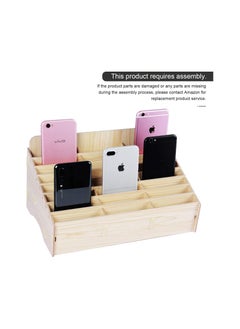 Phone Planet Kaisi 24 Grid Wooden Desktop Storage Box Mobile Phone Management Storage Box Creative Desktop Office Meeting Finishing Grid Multi Cell Phone Rack Display (24)  - Image 1