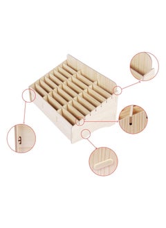 Phone Planet Kaisi 24 Grid Wooden Desktop Storage Box Mobile Phone Management Storage Box Creative Desktop Office Meeting Finishing Grid Multi Cell Phone Rack Display (24)  - Image 3