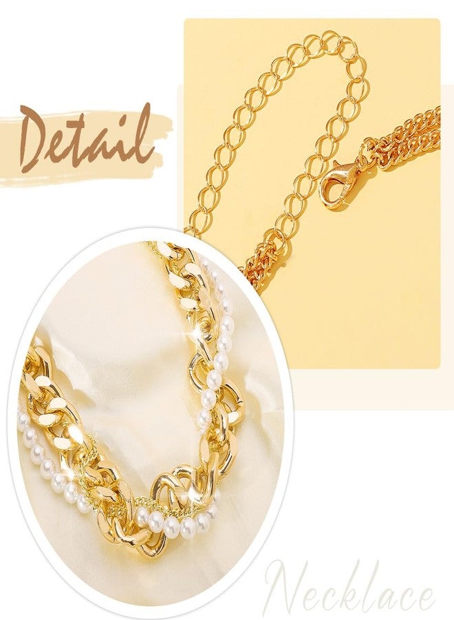 CLOACE Gold Pearl Choker Necklace Cuban Chunky Necklaces Chain Fashion Jewelry for Women - Image 5