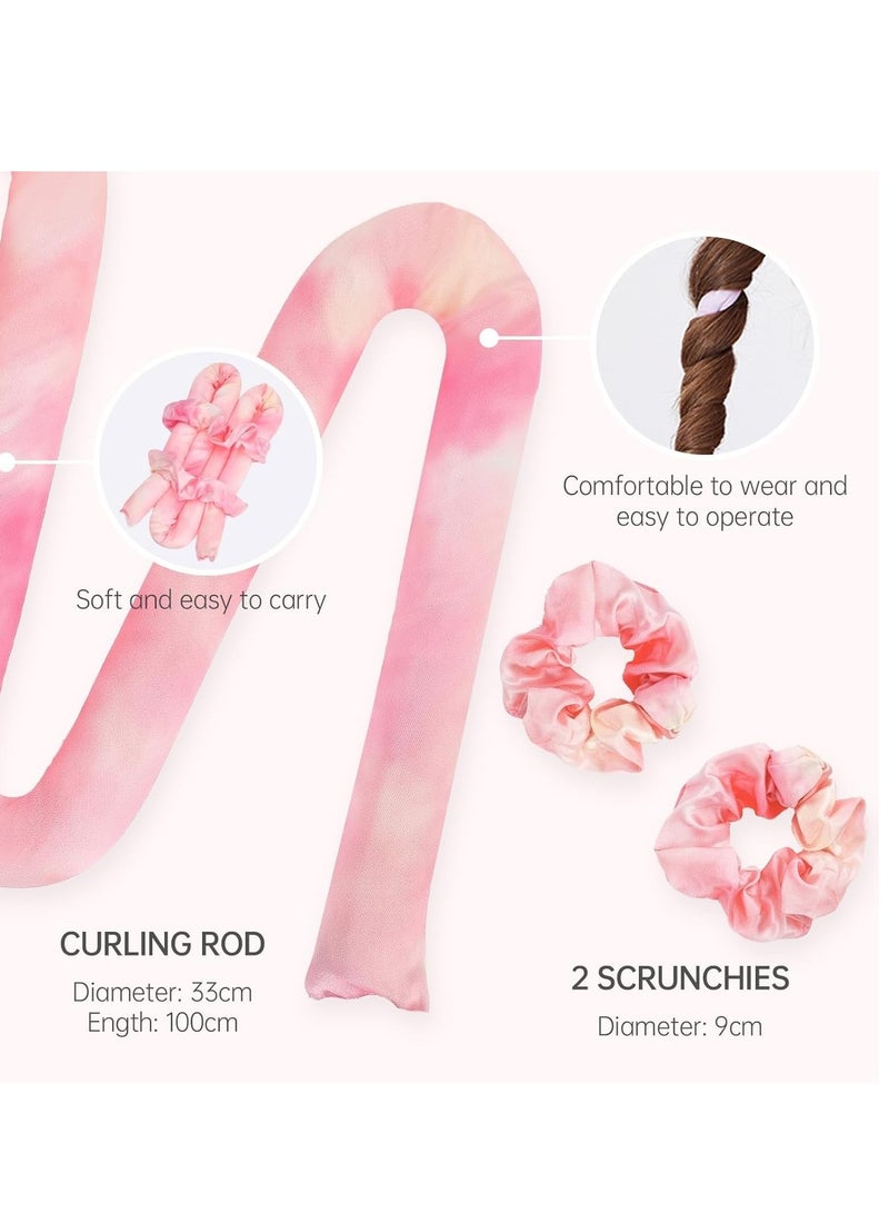 Stain Heatless Curling Set,  Hair Rollers for Heatless Curls,  Heatless Hair Curlers & Hot Rollers, Heatless Curling Rod Headband, Heatless Curler, Pink - Image 2