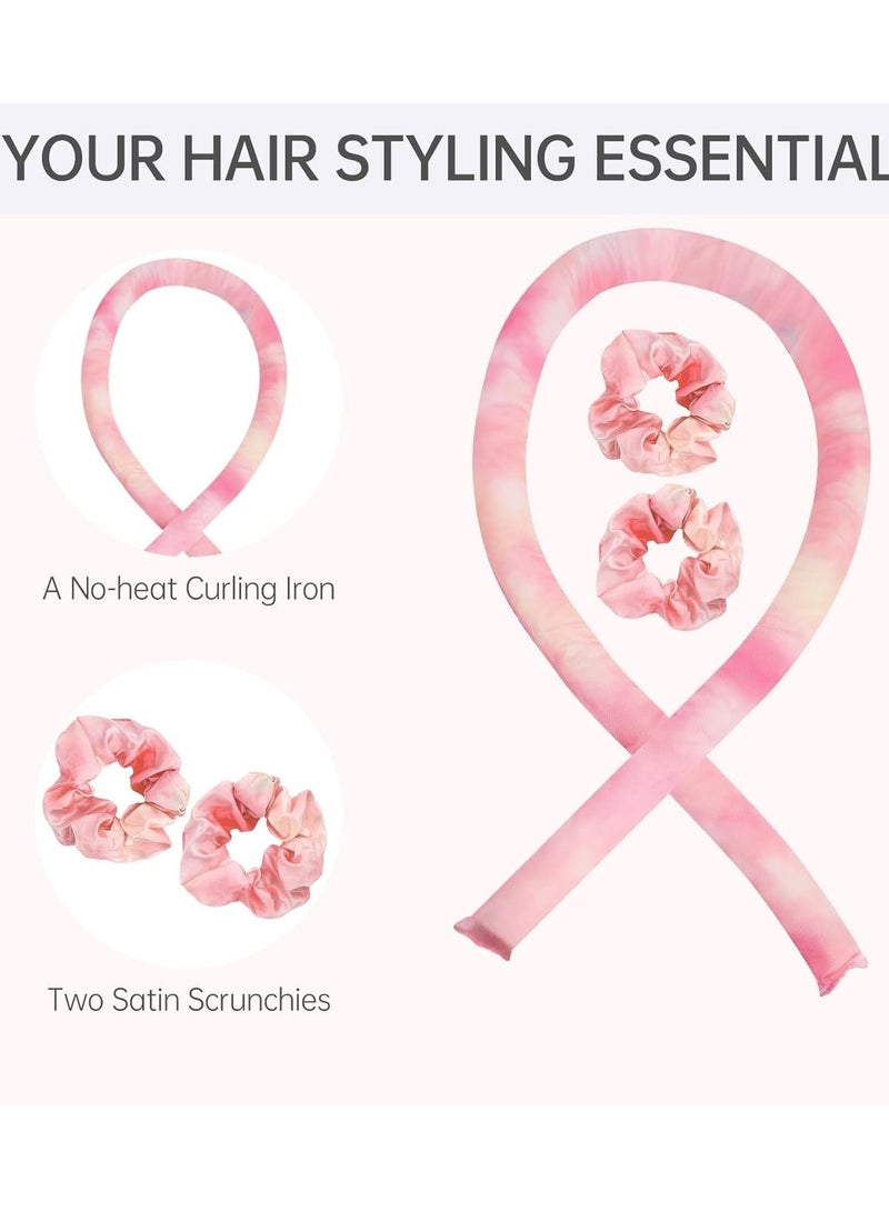 Stain Heatless Curling Set,  Hair Rollers for Heatless Curls,  Heatless Hair Curlers & Hot Rollers, Heatless Curling Rod Headband, Heatless Curler, Pink - Image 3