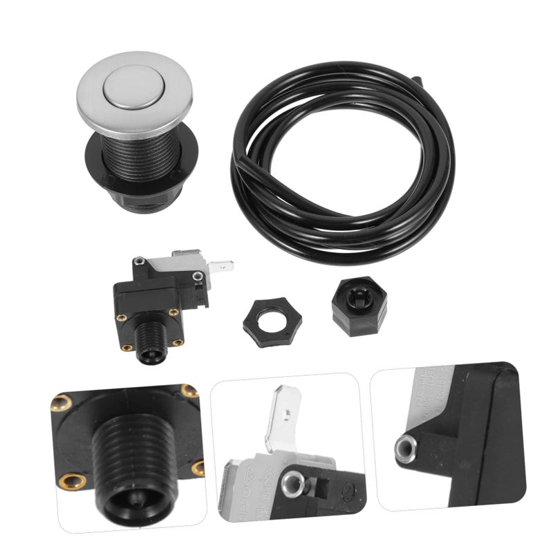 3 Sets Air Switch For Garbage Disposal Bathtub Easy Installation Complete Accessories White - Image 3