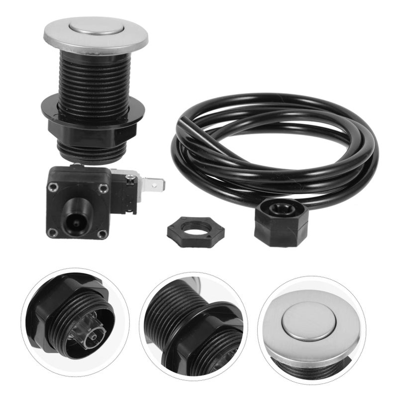 3 Sets Air Switch For Garbage Disposal Bathtub Easy Installation Complete Accessories White - Image 4