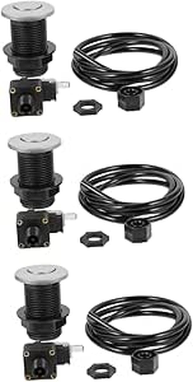 3 Sets Air Switch For Garbage Disposal Bathtub Easy Installation Complete Accessories White - Image 1