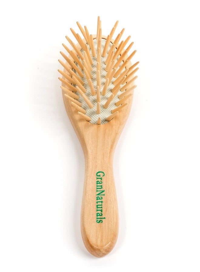 GranNaturals Small Hair Brush For Purse Wooden Bristle Detangler Hairbrush For Detangling Women Men & Kids Wet Or Dry Hair Natural Wood Handle & Bristles Travel Size And Fits In Pocket Or Purse - Image 4
