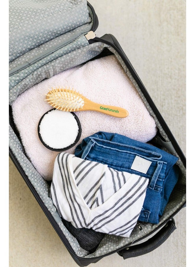 GranNaturals Small Hair Brush For Purse Wooden Bristle Detangler Hairbrush For Detangling Women Men & Kids Wet Or Dry Hair Natural Wood Handle & Bristles Travel Size And Fits In Pocket Or Purse - Image 2