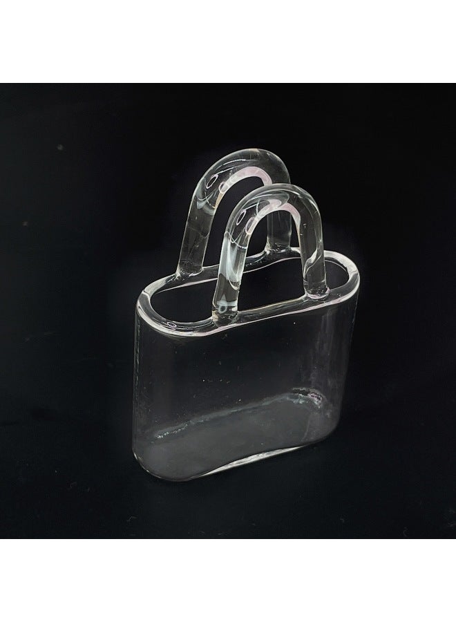 Miniature Baby House Accessories Nordic Style Home Furnishings Mini Glass Bag Fish Tank Vase 8 Points Shooting Props-Color:Glass Wrapped One - Image 1