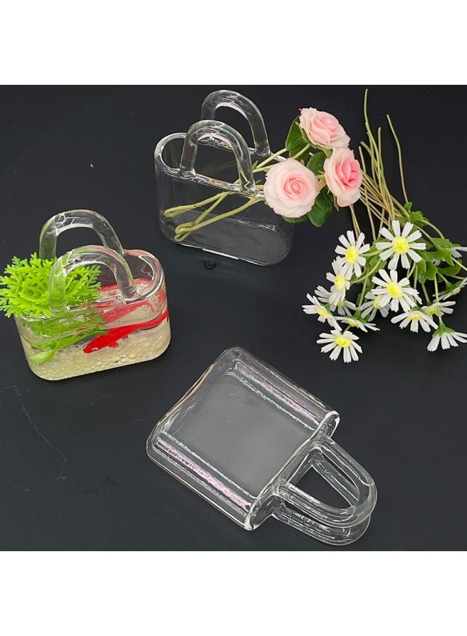 Miniature Baby House Accessories Nordic Style Home Furnishings Mini Glass Bag Fish Tank Vase 8 Points Shooting Props-Color:Glass Wrapped One - Image 4