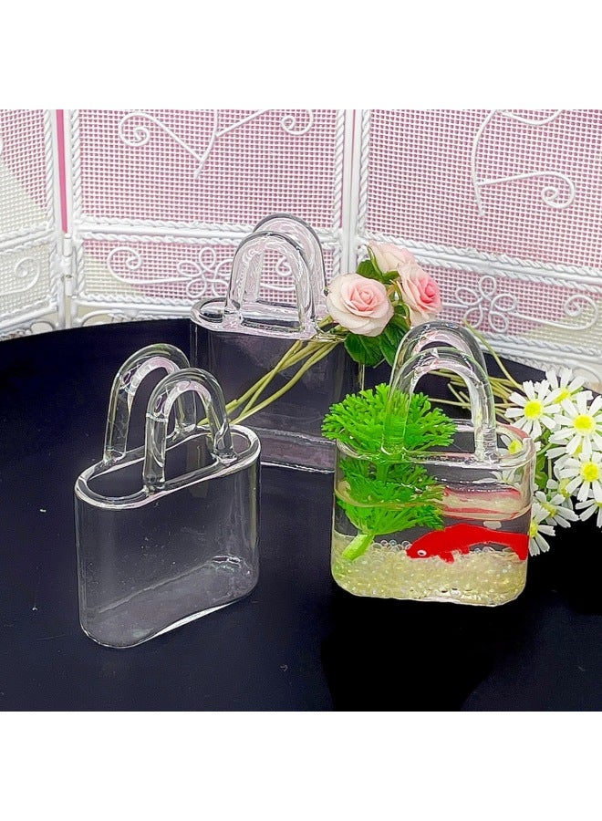 Miniature Baby House Accessories Nordic Style Home Furnishings Mini Glass Bag Fish Tank Vase 8 Points Shooting Props-Color:Glass Wrapped One - Image 2