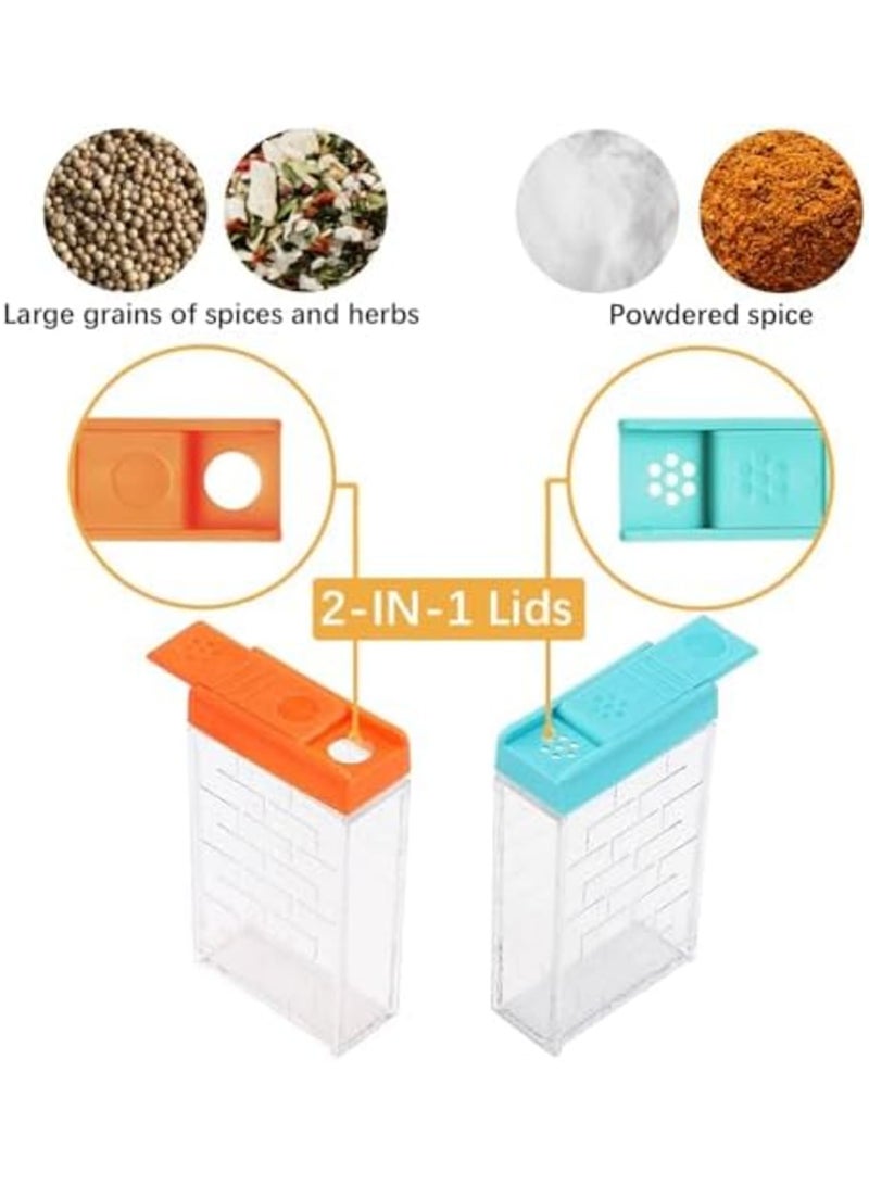 SYOSI Mini Salt and Pepper Shakers with Lid, Portable Plastic Spice Shaker Set, Airtight Seasoning Containers for Travel, BBQ, Camping, and Outdoor Use, Set of 6 with Tray (Brown) - Image 3