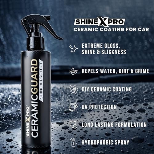 ShineXPro Ceramic Coating for Car 250 ml - Easy to Apply Car Shiner Polish Exterior with Extreme Gloss, Slickness & UV Protection - DIY Hydrophobic Spray for Long-Lasting Shine - Car Polish Spray - Image 2