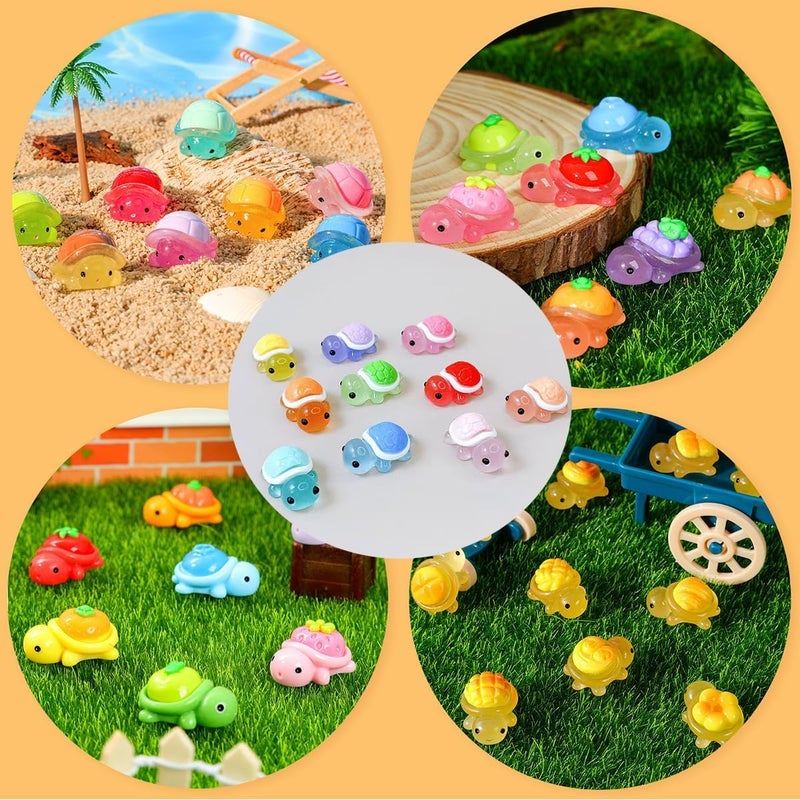 Nuanmu 42Pcs Miniature Resin Turtle 3D Figurines Glow in The Dark Garden Micro Desk Pets Dollhouse Decor for Decorating DIY Fish Tank Fridge Wall Art - Image 2