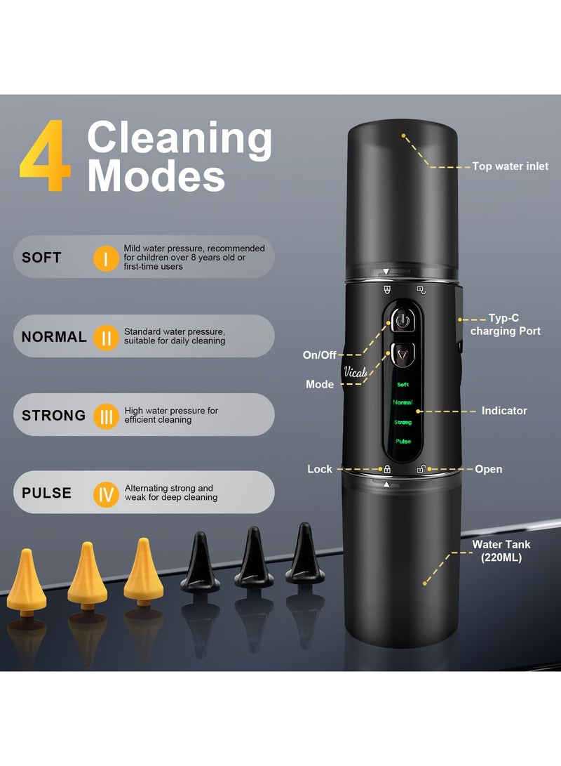 Vicalo Electric Ear Cleaner, Earwax Remover, USB Rechargeable Ear Wax Removal Kit, IPX7 Waterproof for Shower Use, Auto-drain, 4 Ear Cleaning Modes, Ear Irrigation with 6 Tips, for Adults and Kids - Image 3