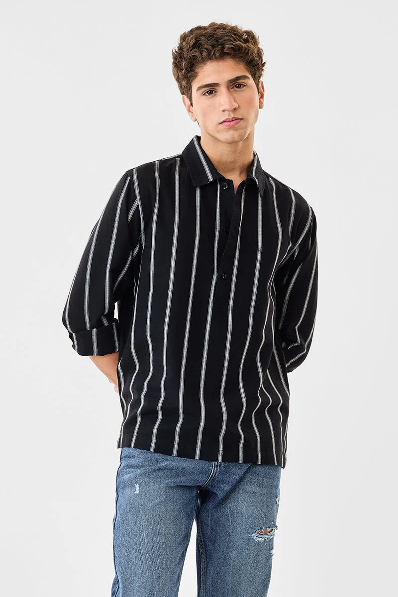 SNITCH Linen Blend Stripes Kurta Shirt