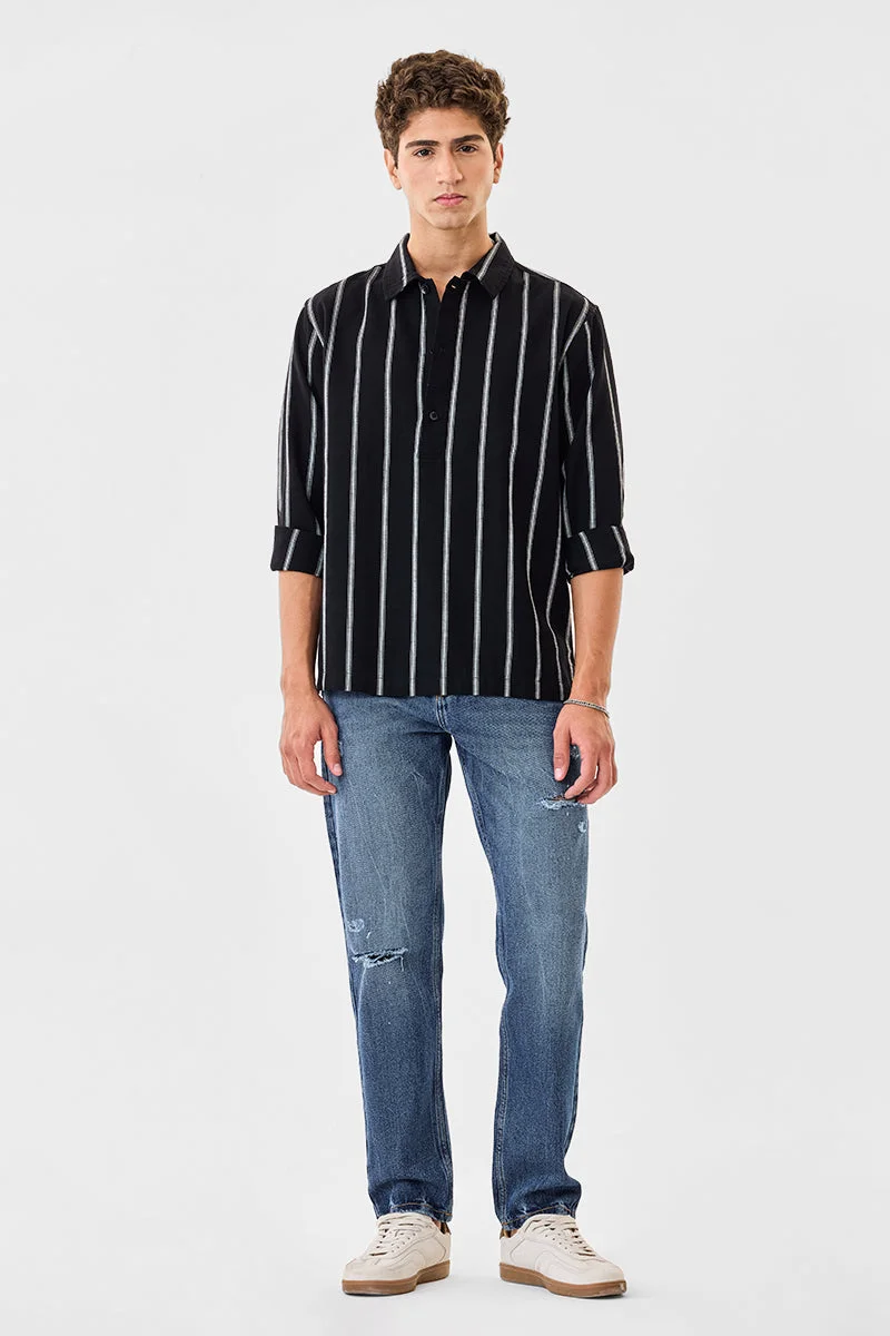 SNITCH Linen Blend Stripes Kurta Shirt