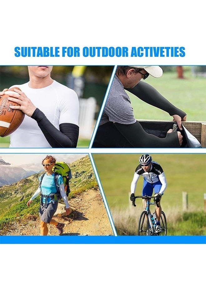 HIAS 2 Pack UV Protection Cooling Arm Sleeves - Unisex Sunblock Sleeves for Men & Women, Breathable Long Hand Sleeves for Golf, Basketball, Driving, Hiking & Outdoor Sports  - Image 2