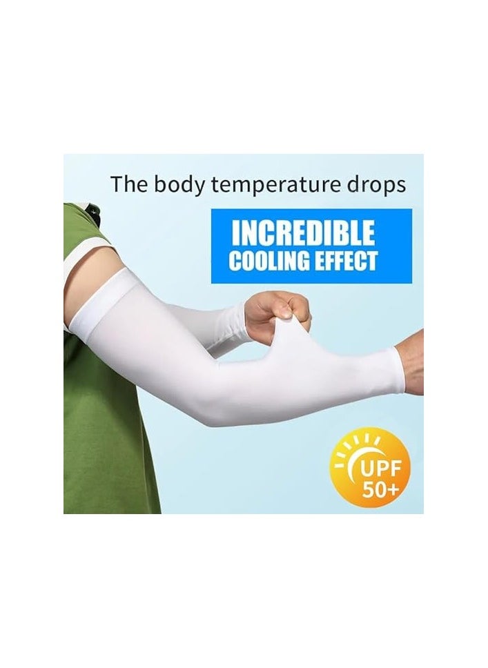 HIAS 2 Pack UV Protection Cooling Arm Sleeves - Unisex Sunblock Sleeves for Men & Women, Breathable Long Hand Sleeves for Golf, Basketball, Driving, Hiking & Outdoor Sports  - Image 4