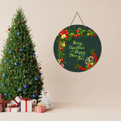 Webelkart® Premium Merry Christmas and Happy New Year Printed Wall Hanging/Door Hanging for Home and Christmas Decorations Items (10 Inches) - Image 5