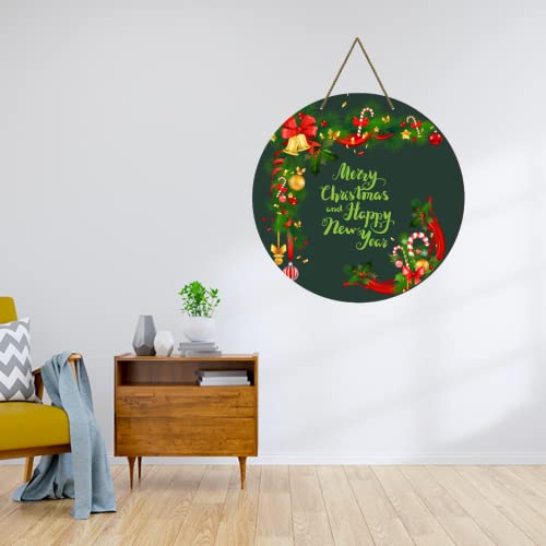 Webelkart® Premium Merry Christmas and Happy New Year Printed Wall Hanging/Door Hanging for Home and Christmas Decorations Items (10 Inches) - Image 4