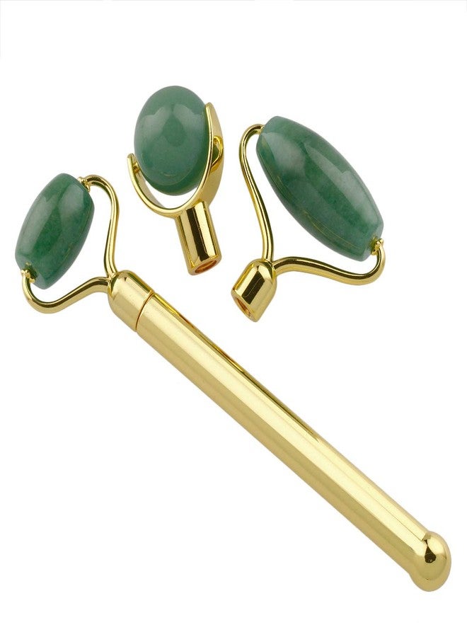 mookaitedecor 3 in 1 Set Green Aventurine Stone Roller for Face and Neck - Image 4