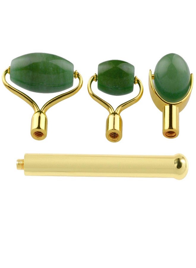mookaitedecor 3 in 1 Set Green Aventurine Stone Roller for Face and Neck - Image 3
