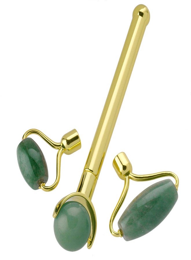 mookaitedecor 3 in 1 Set Green Aventurine Stone Roller for Face and Neck - Image 5
