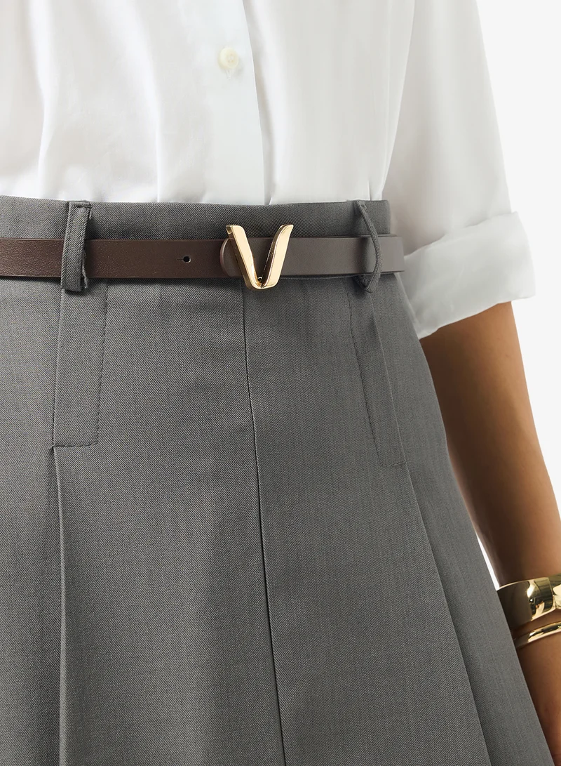 ELLA Brown Gold Accent Classic Waist Belt for Women | Best Price UAE
