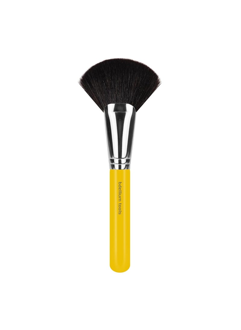 Bdellium Tools Bdellium Tools Professional Makeup Brush - Studio Series 991 Powder Fan - With Soft Synthetic and Natural Mixed Fibers, For Defining the Cheekbones (Yellow, 1pc) 