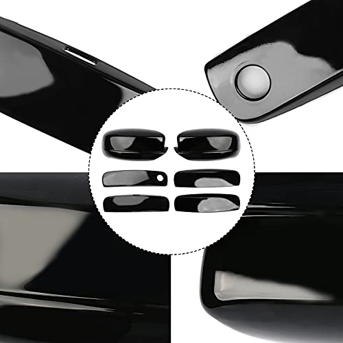 SPORTULI Black Vehicle Side View Mirror Covers Caps + Door Handle Covers Replace for 2011-2022 2023 2024 Dodge Charger - Image 4