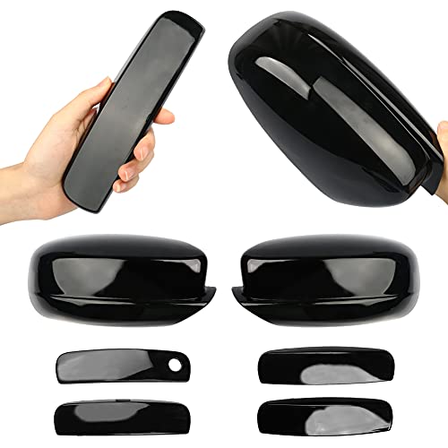 SPORTULI Black Vehicle Side View Mirror Covers Caps + Door Handle Covers Replace for 2011-2022 2023 2024 Dodge Charger - Image 5