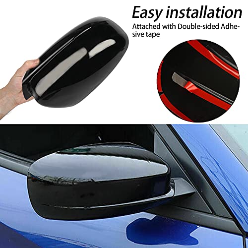SPORTULI Black Vehicle Side View Mirror Covers Caps + Door Handle Covers Replace for 2011-2022 2023 2024 Dodge Charger - Image 3