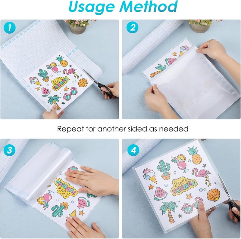 KTRIO Self-Adhesive Laminating Roll 12" x 30FT, Clear Laminating Vinyl Roll Self Sealing, No Heat Laminate Sheets for Stickers, No Laminator Machine Needed - Image 5