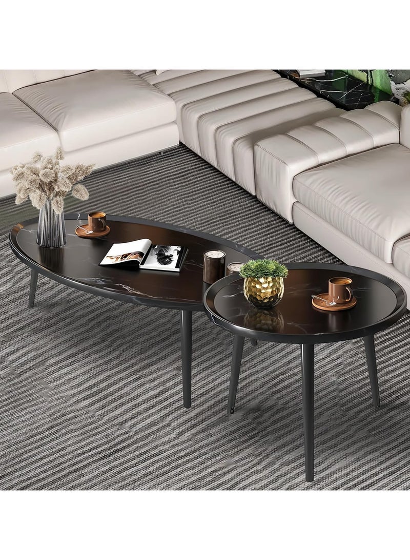 AUTOYSUR 2 Set Living Room Table,Combination Coffee Table,Tea Table Suitable For The Living Room And Bedroom, Large-capacity Living Room Table Storage (Black) - Image 5